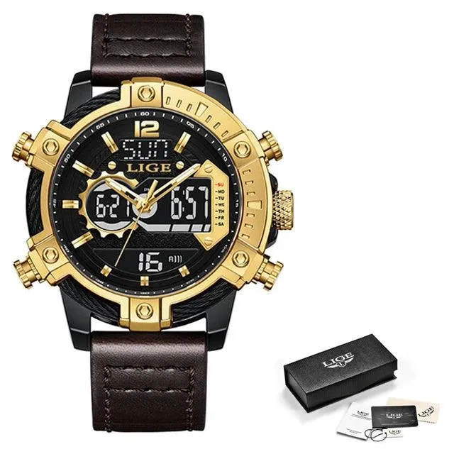 ZP-6610: Luxury Sports Men's Simple Watch - Gold & Black Elegance